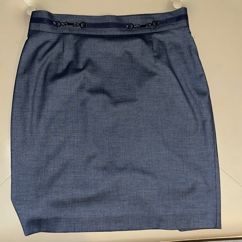 Blue pencil skirt